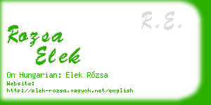 rozsa elek business card